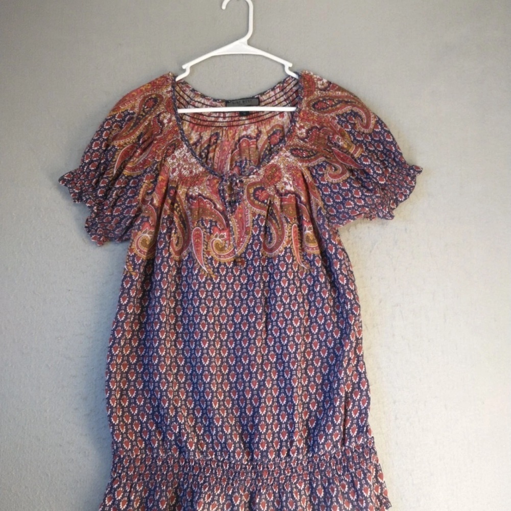 Nine West Paisley Blouse - Blue and Orange